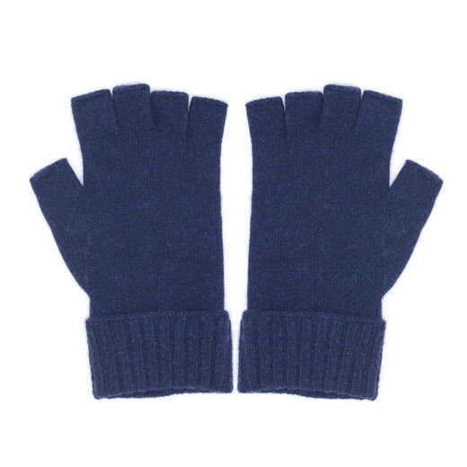 Mens navy fingerless gloves